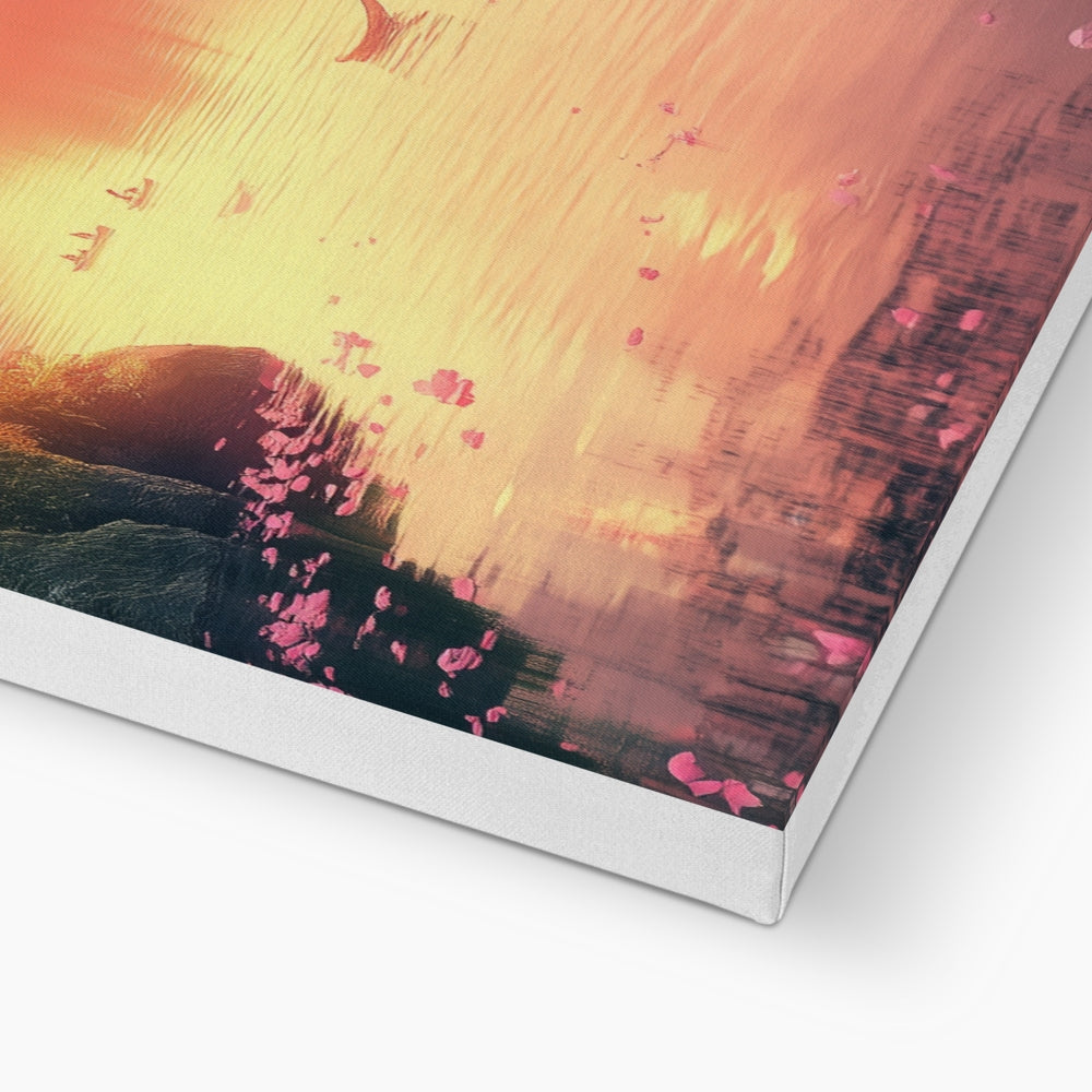 Jen Fargeot Creative | Japanese | Wall Art | The Cherry Blossom And The Skiff | Canvas