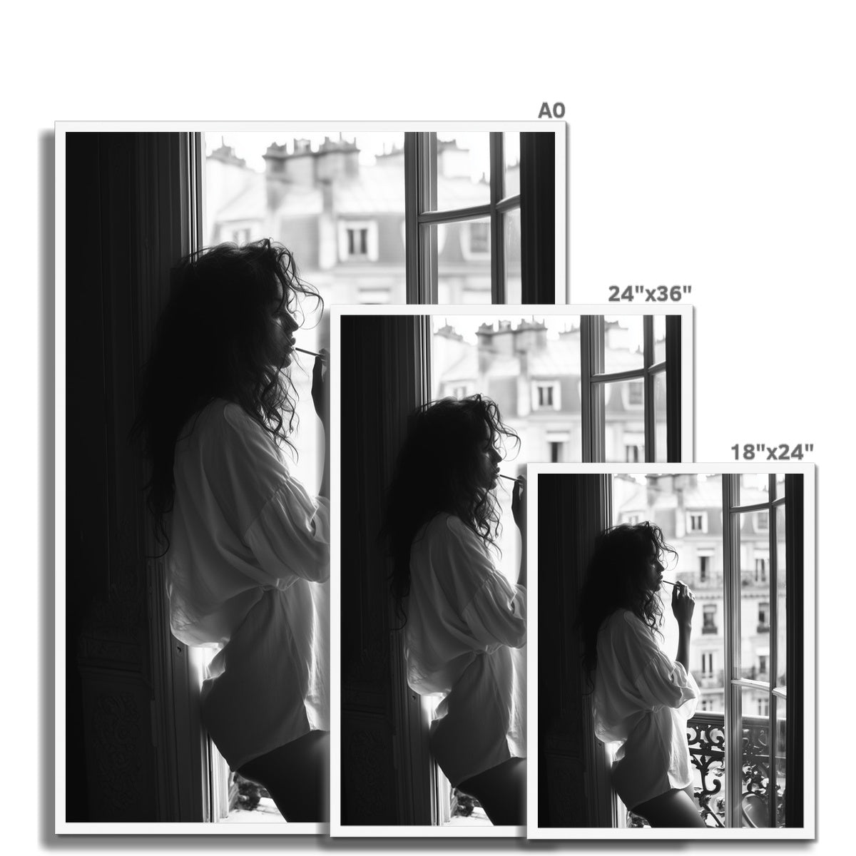 Jen Fargeot Creative | Black & White | Wall Art | At the Window | Framed Print