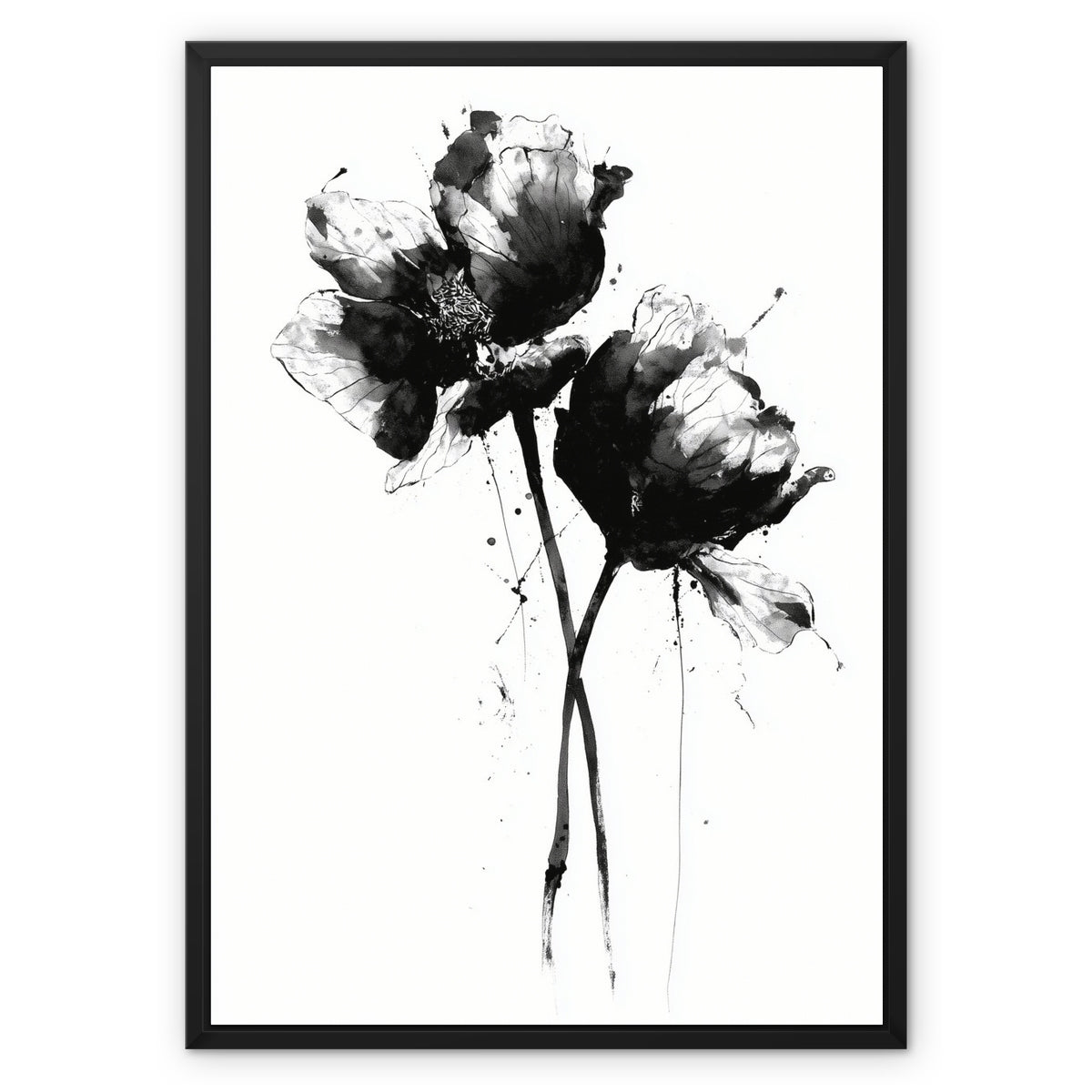 Jen Fargeot Creative | Botanical | Wall Art | Ink Flowers | Framed Canvas