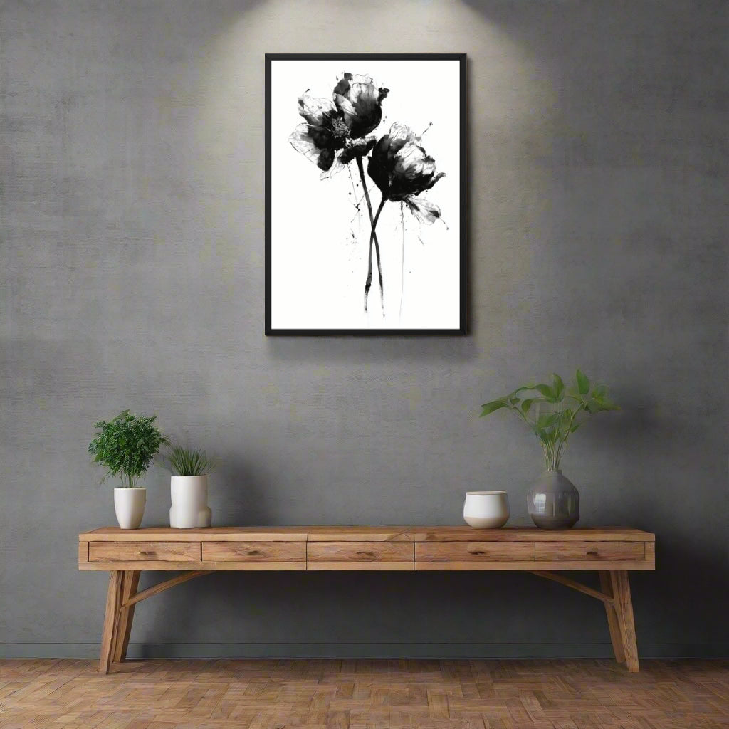 Jen Fargeot Creative | Botanical | Wall Art | Ink Flowers | Framed Canvas