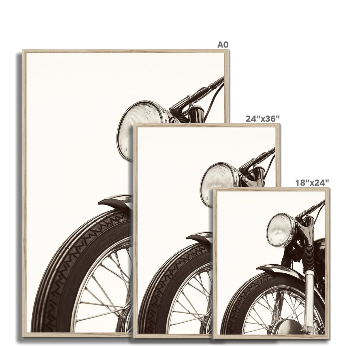 Jen Fargeot Creative | Black & White | Wall Art | Vintage Motorcycle | Framed Print