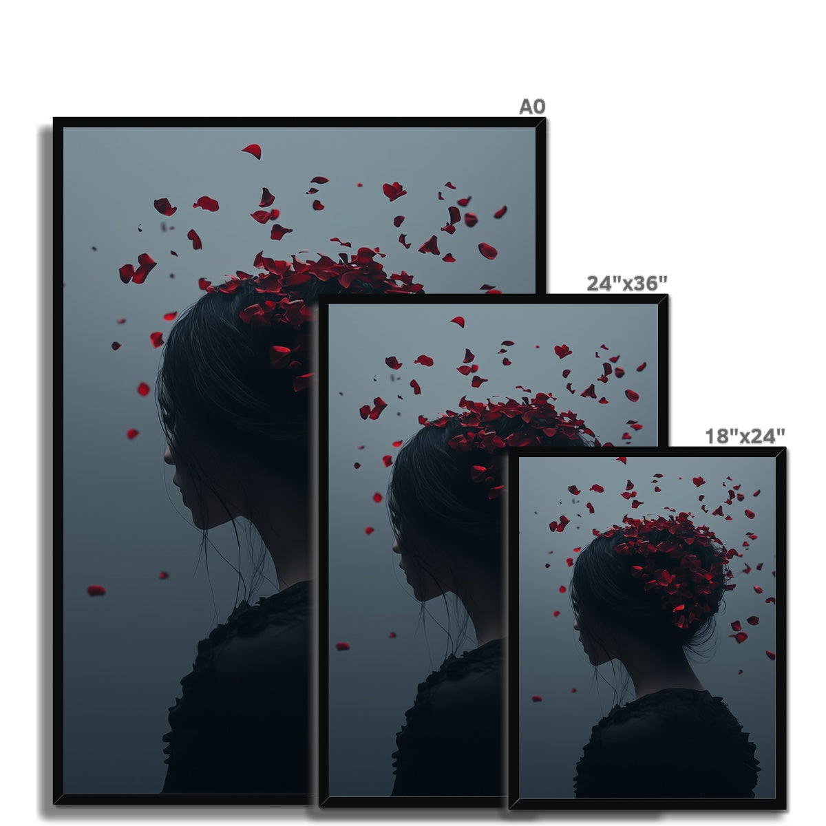 Jen Fargeot Creative | Surreal | Wall Art | Girl with Roses | Framed Print
