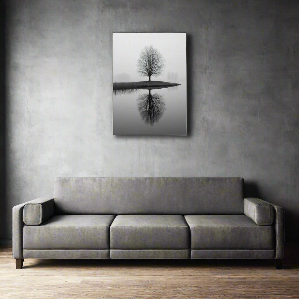 Jen Fargeot Creative | Black & White | Wall Art | Reflection of Silent Strength Tree | Canvas
