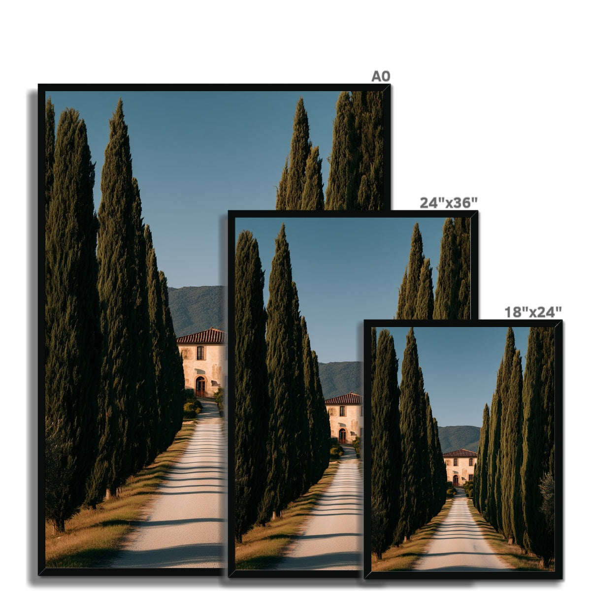 Jen Fargeot Creative | Mediterranean | Wall Art | A Tuscany Road | Framed Print