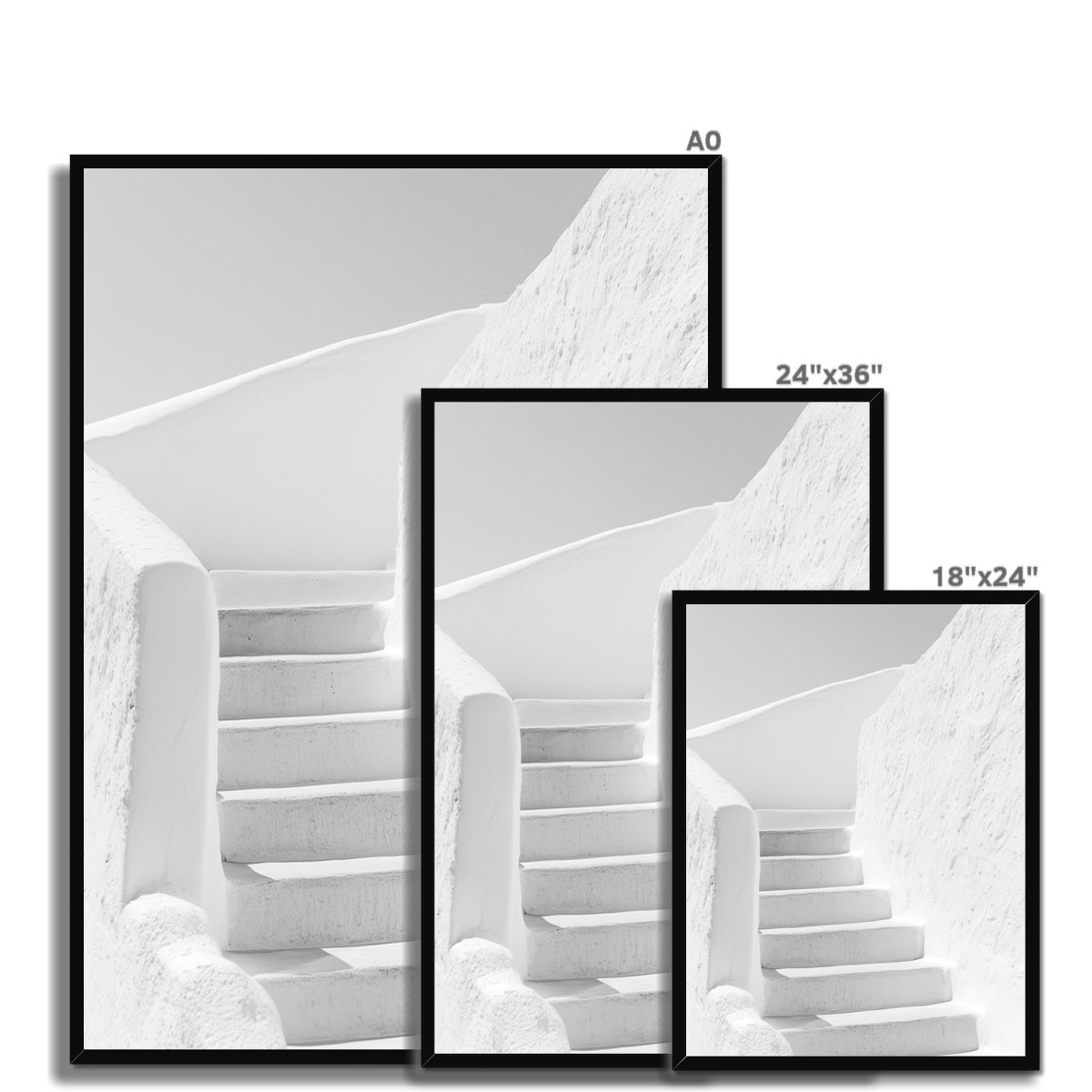 Jen Fargeot Creative | Architecture | Wall Art | White Stairs | Framed Print