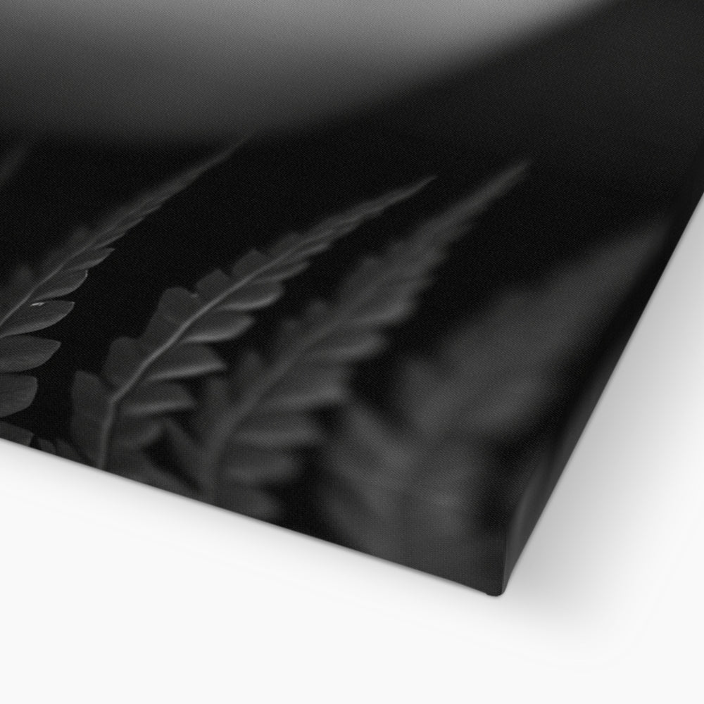 Jen Fargeot Creative | Black & White | Wall Art | Girl Behind Fern Leaves | Canvas