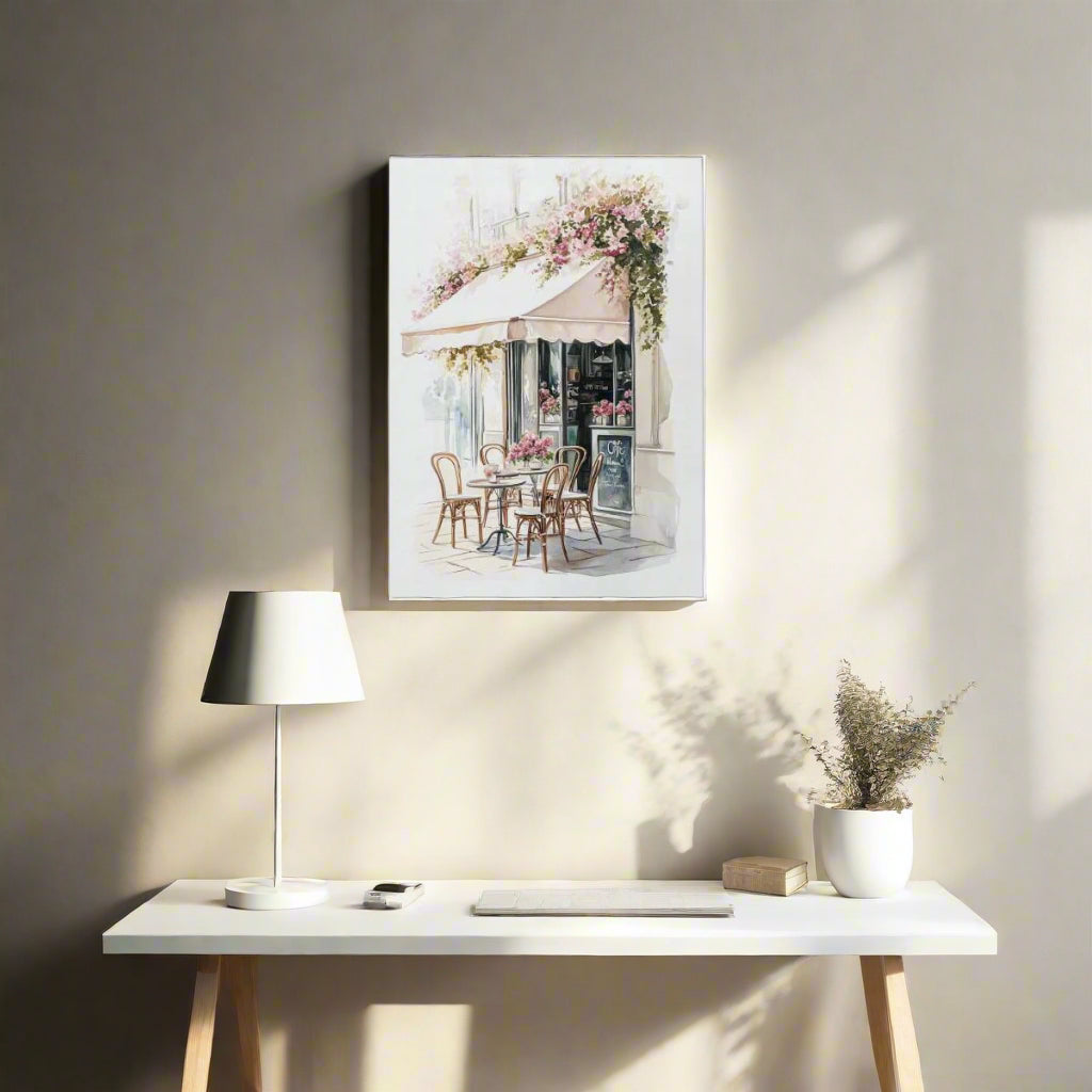 Jen Fargeot Creative | Watercolour | Parisian Café Side Profile | Wall Art | Canvas
