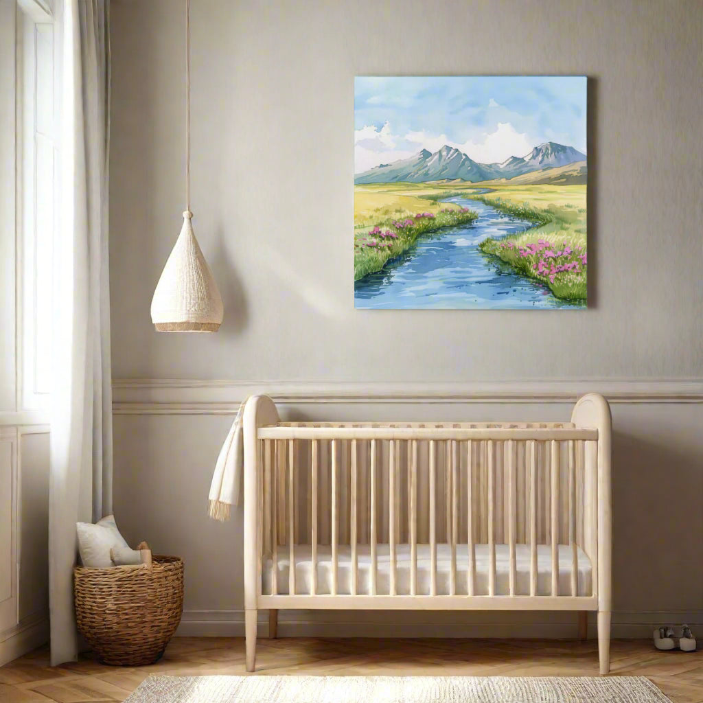 Jen Fargeot Creative | Children Watercolour | Wall Art | Small River | Canvas