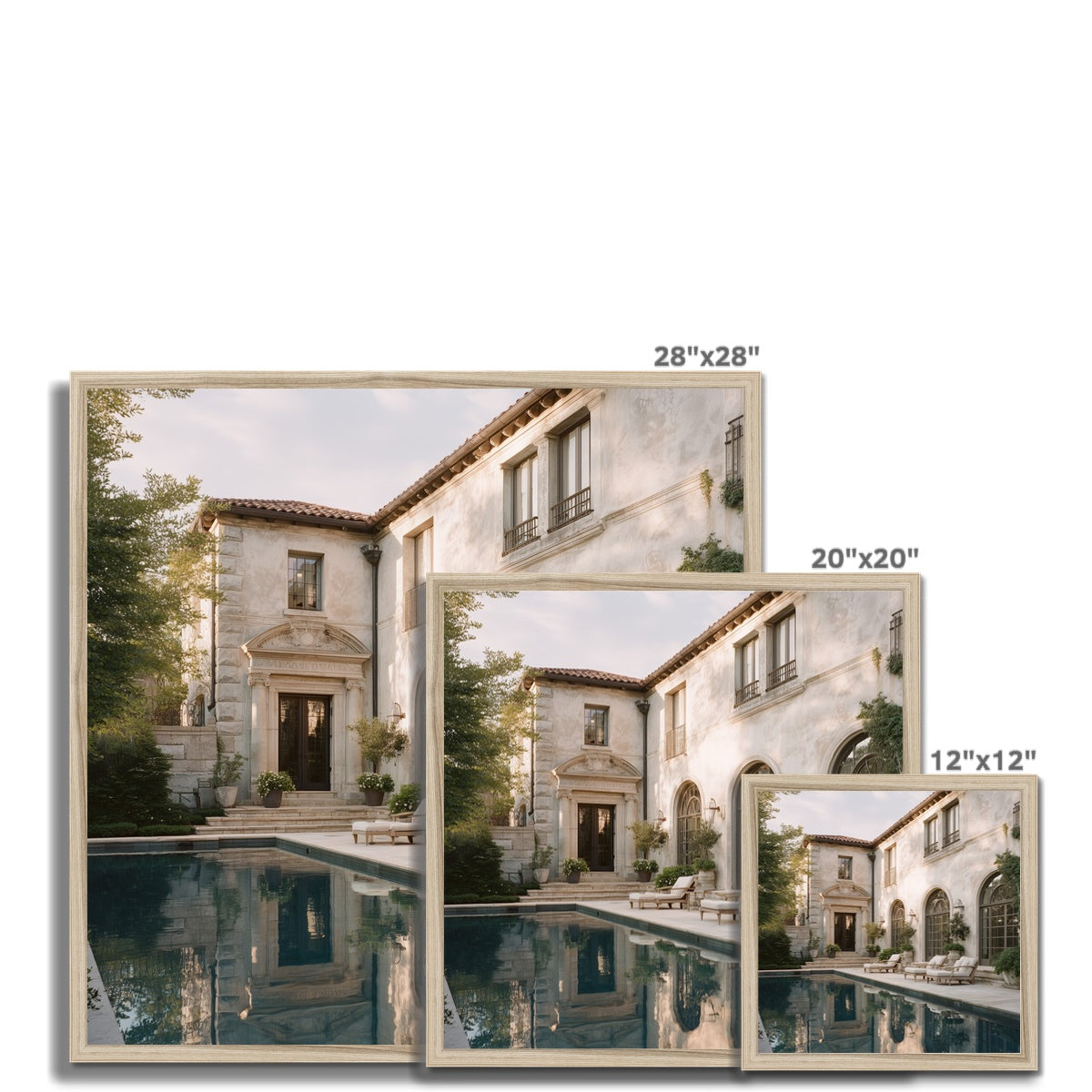 Jen Fargeot Creative | Architecture | Wall Art | The Mansion's Poolside (2) | Framed Print