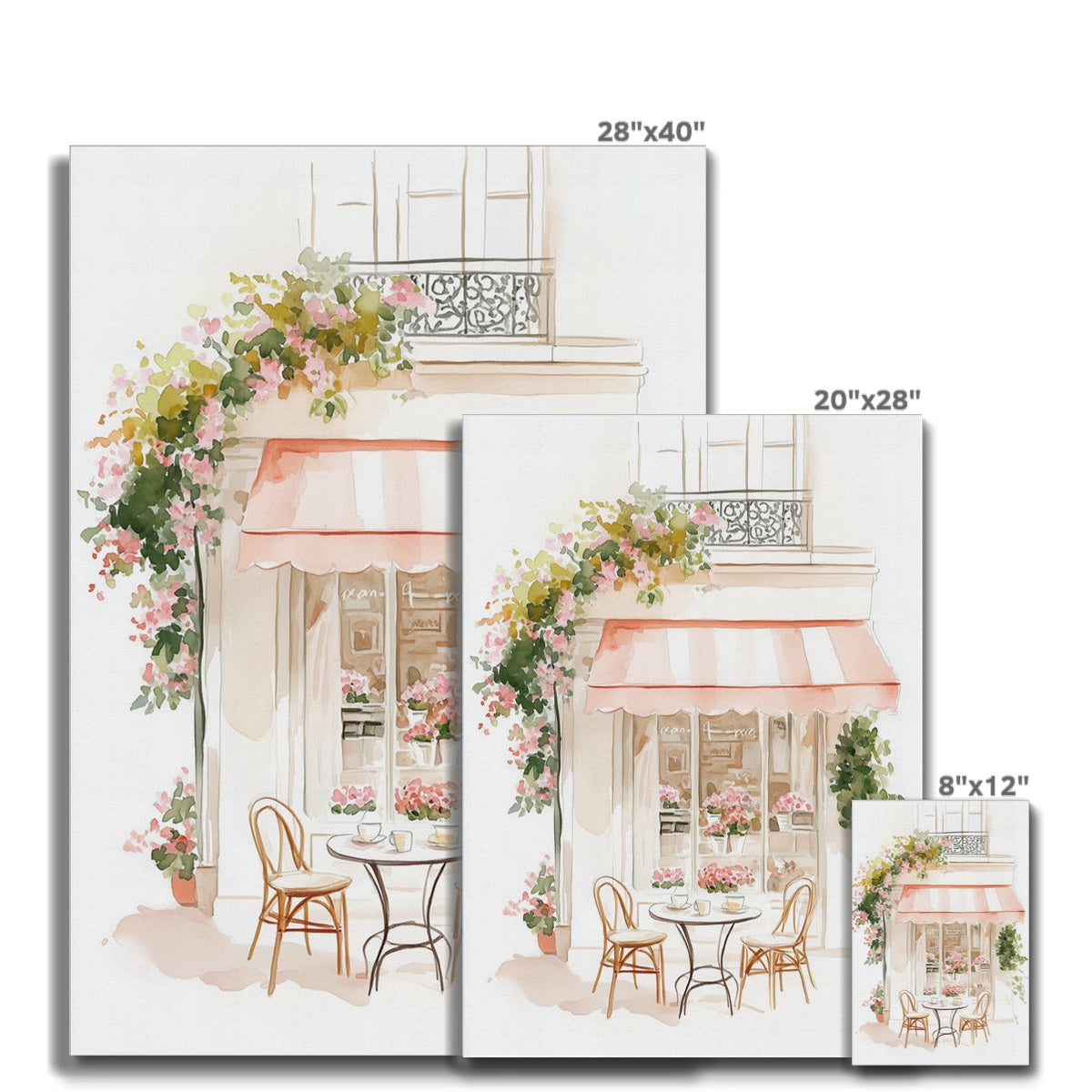 Jen Fargeot Creative | Watercolour | Parisian Café | Wall Art | Canvas