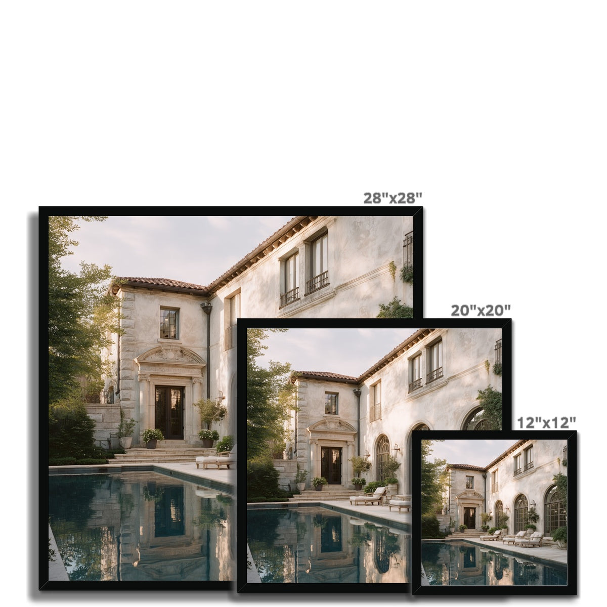 Jen Fargeot Creative | Architecture | Wall Art | The Mansion's Poolside (2) | Framed Print