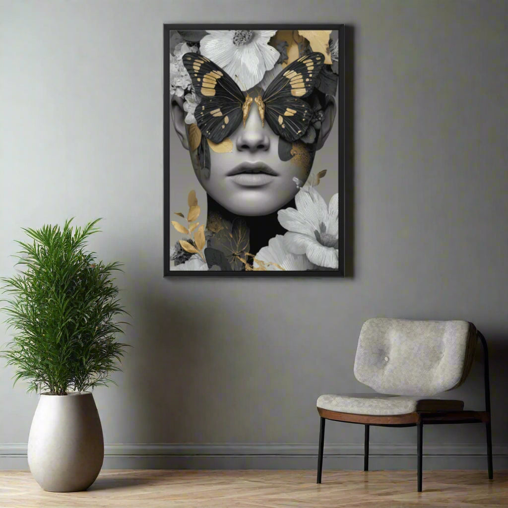 Jen Fargeot Creative | Surreal | Wall Art | Butterfly Eyes | Framed Canvas