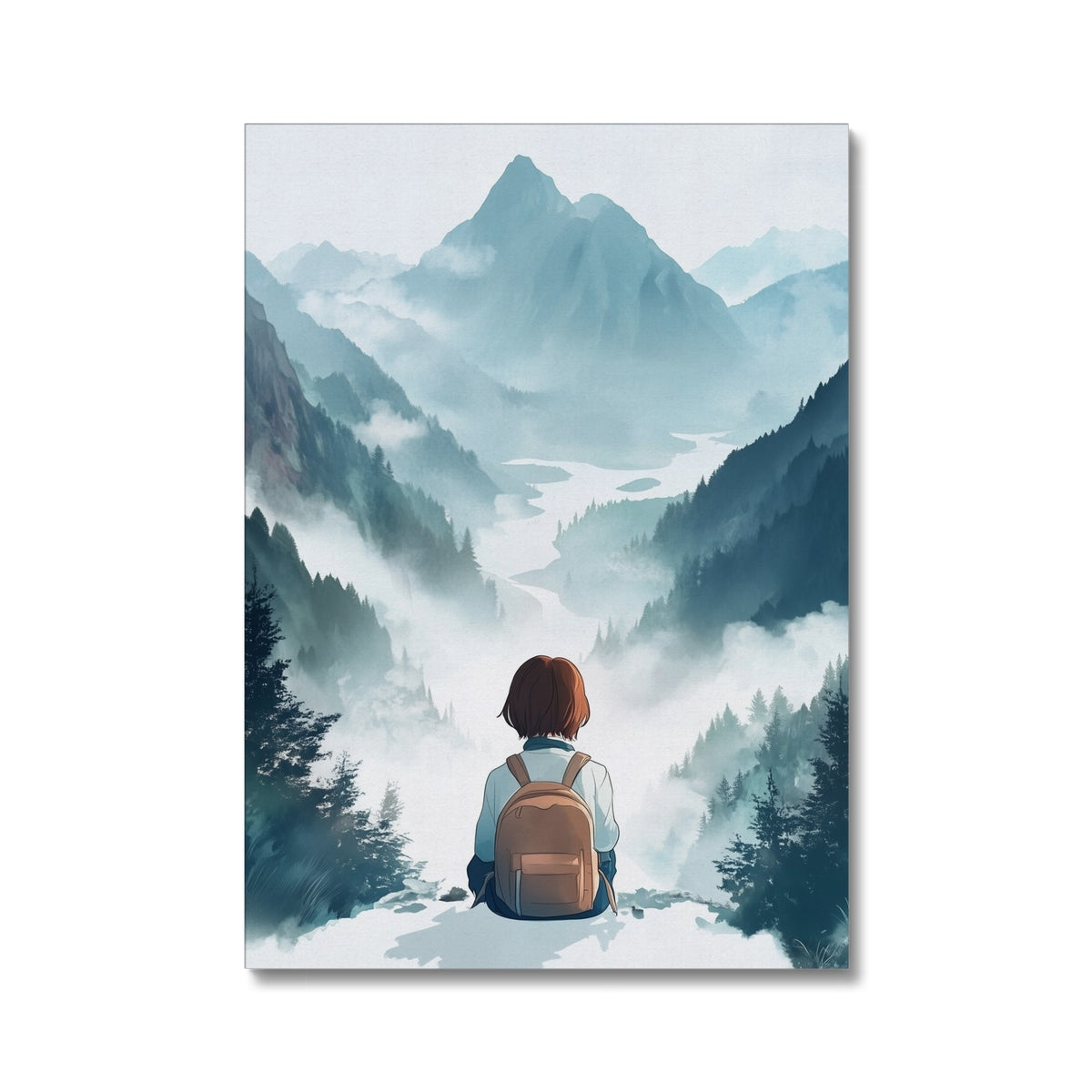 Jen Fargeot Creative | Children Watercolour | Wall Art | Girl on the Mountain Range
