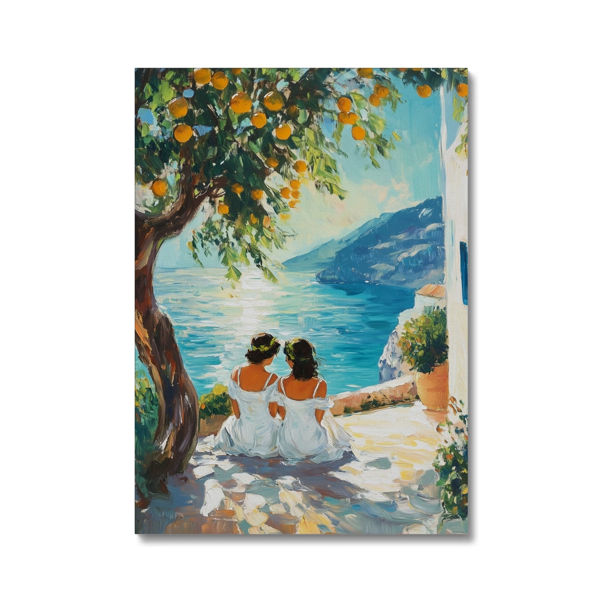 Jen Fargeot Creative | Mediterranean | Wall Art | Friendship Under The Lemon Tree (2) | Canvas