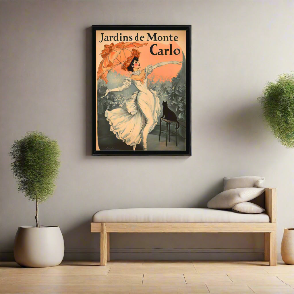 Jen Fargeot Creative | Vintage French | Wall Art | Jardins de Monte Carlo | Framed Print