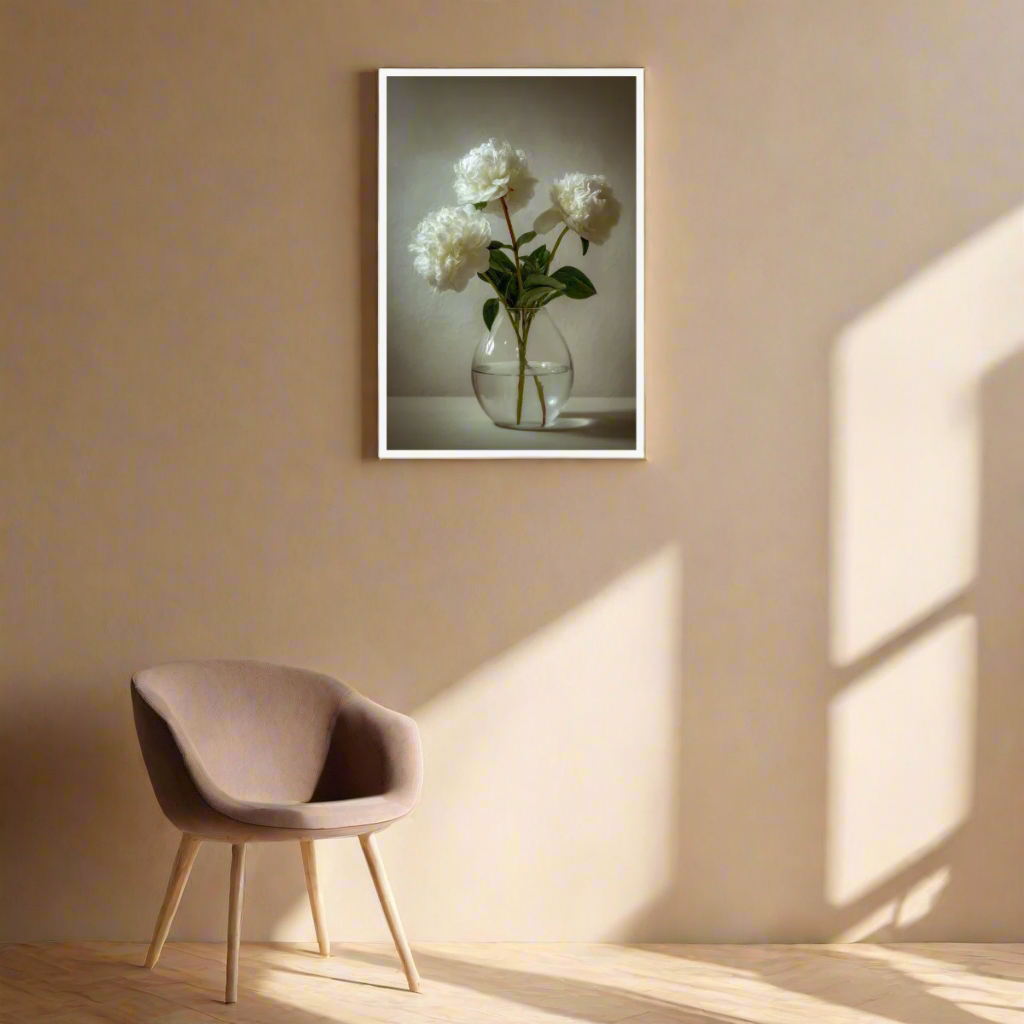Jen Fargeot Creative | Botanical | Wall Art | White Peonies | Framed Print