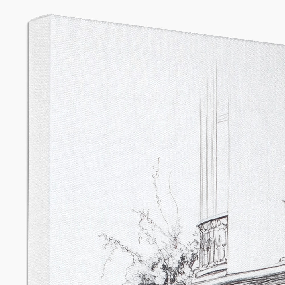 Jen Fargeot Creative | Pencil Drawing | Parisian Coffee Side Profile | Wall Art | Canvas