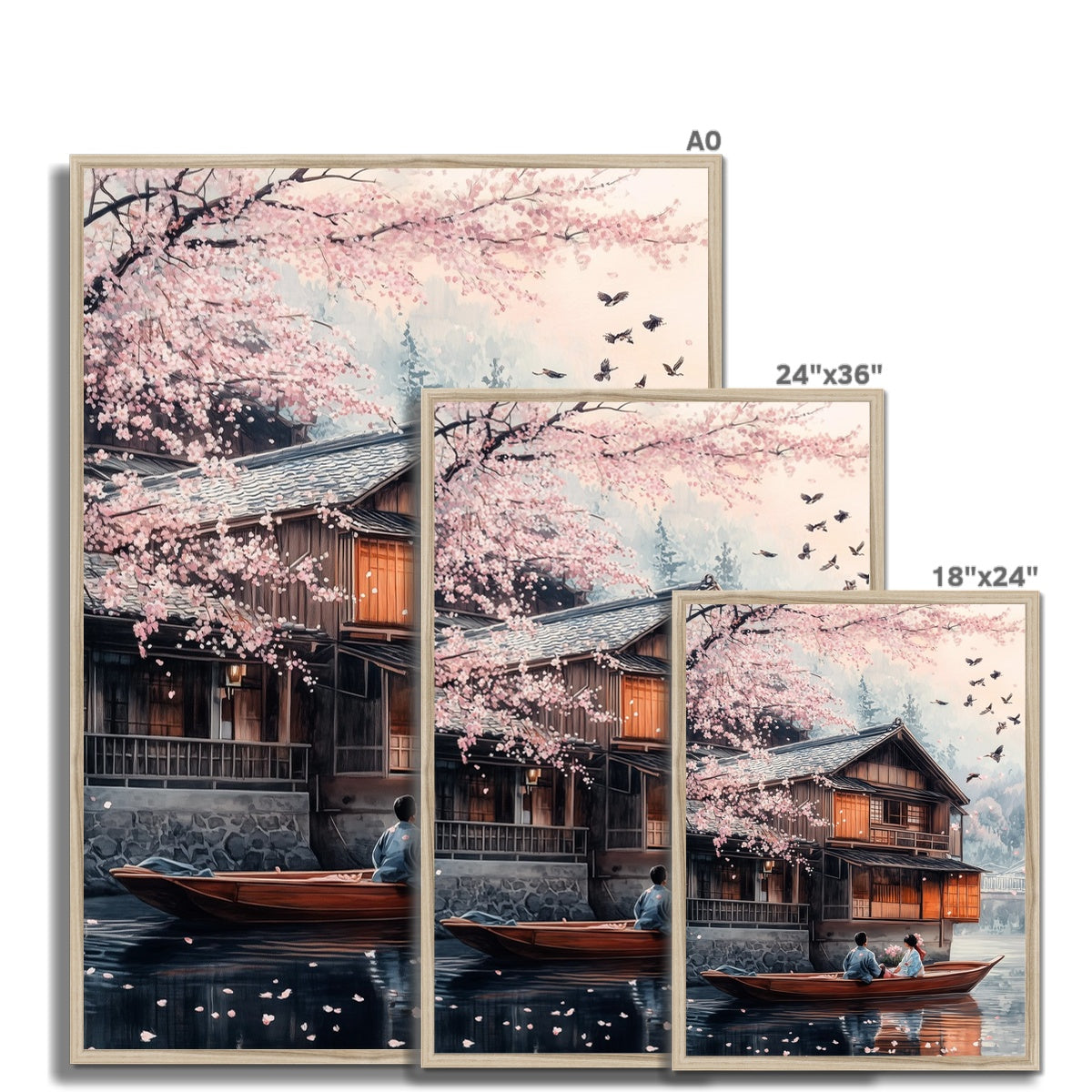 Jen Fargeot Creative | Japanese | Wall Art | Lovers on a Boat | Framed Print