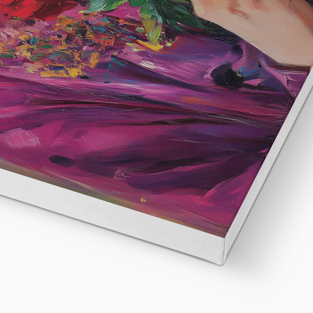 Jen Fargeot Creative | Portrait | Wall Art | Frida Kahlo with Flowers | Canvas