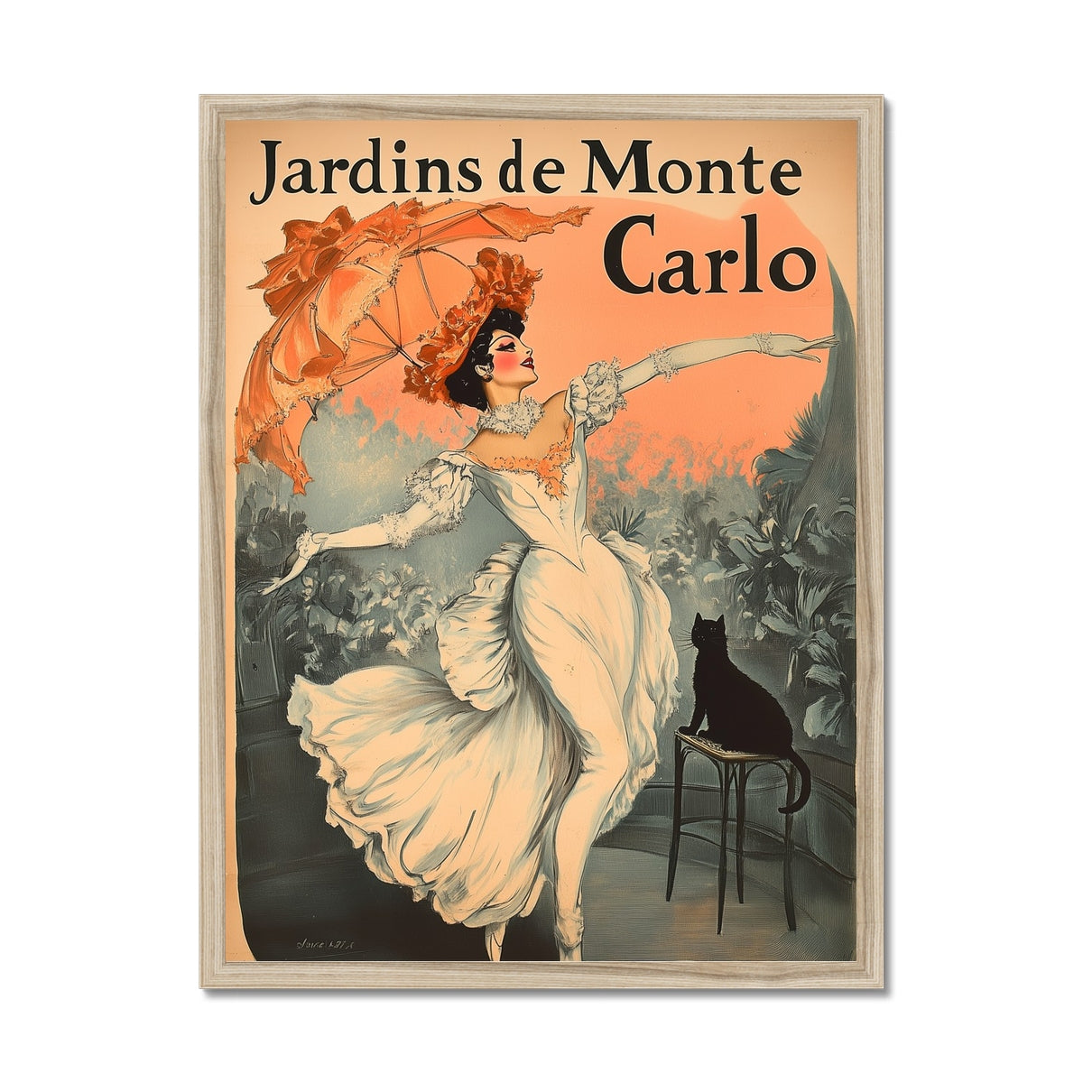 Jen Fargeot Creative | Vintage French | Wall Art | Jardins de Monte Carlo | Framed Print