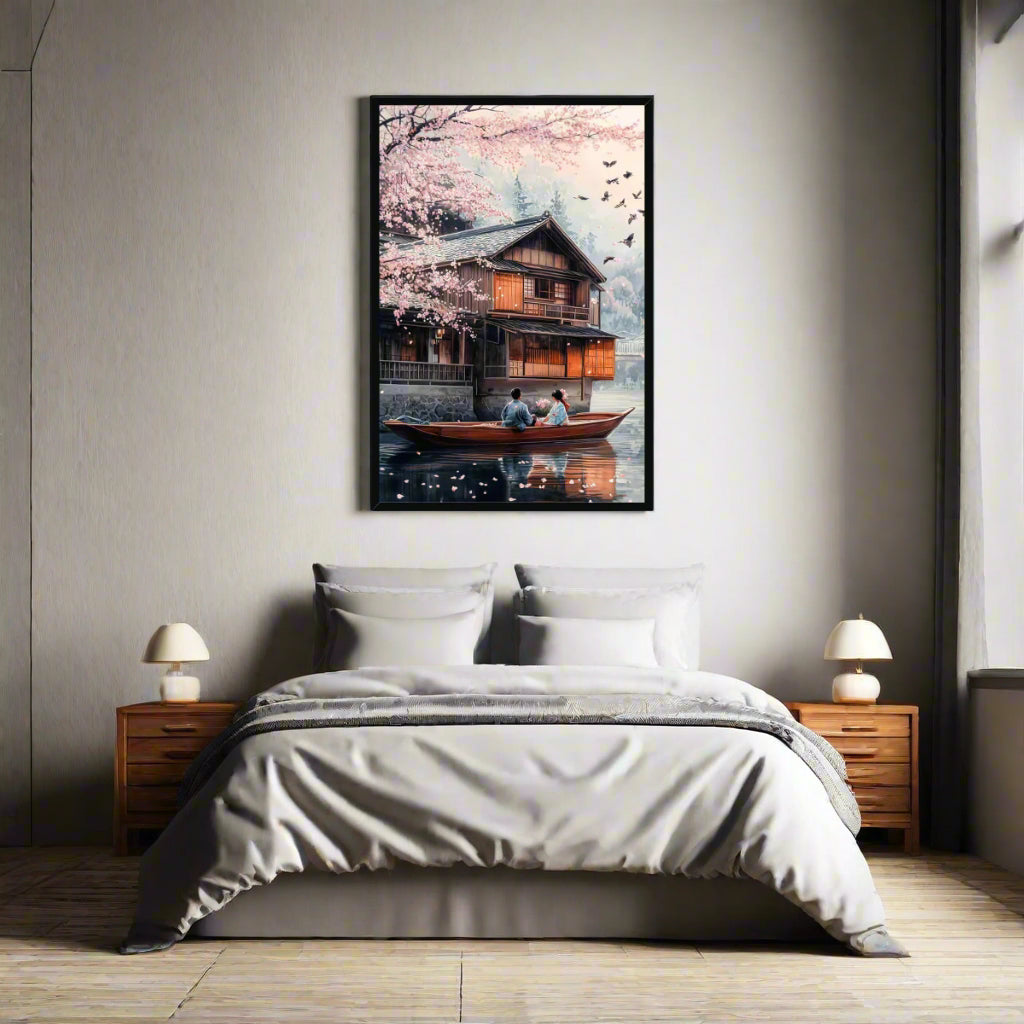 Jen Fargeot Creative | Japanese | Wall Art | Lovers on a Boat | Framed Print