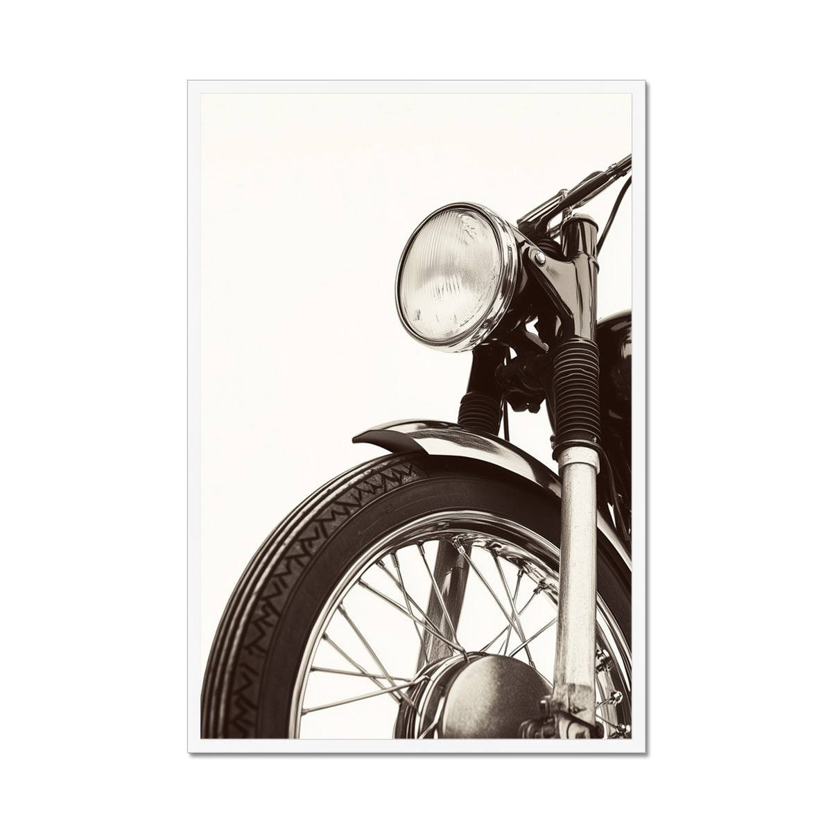 Jen Fargeot Creative | Black & White | Wall Art | Vintage Motorcycle | Framed Print