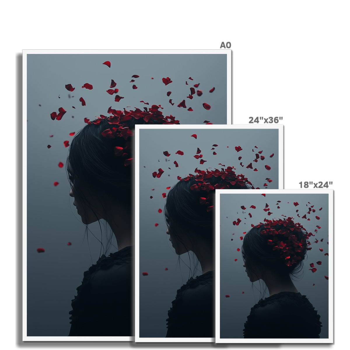 Jen Fargeot Creative | Surreal | Wall Art | Girl with Roses | Framed Print