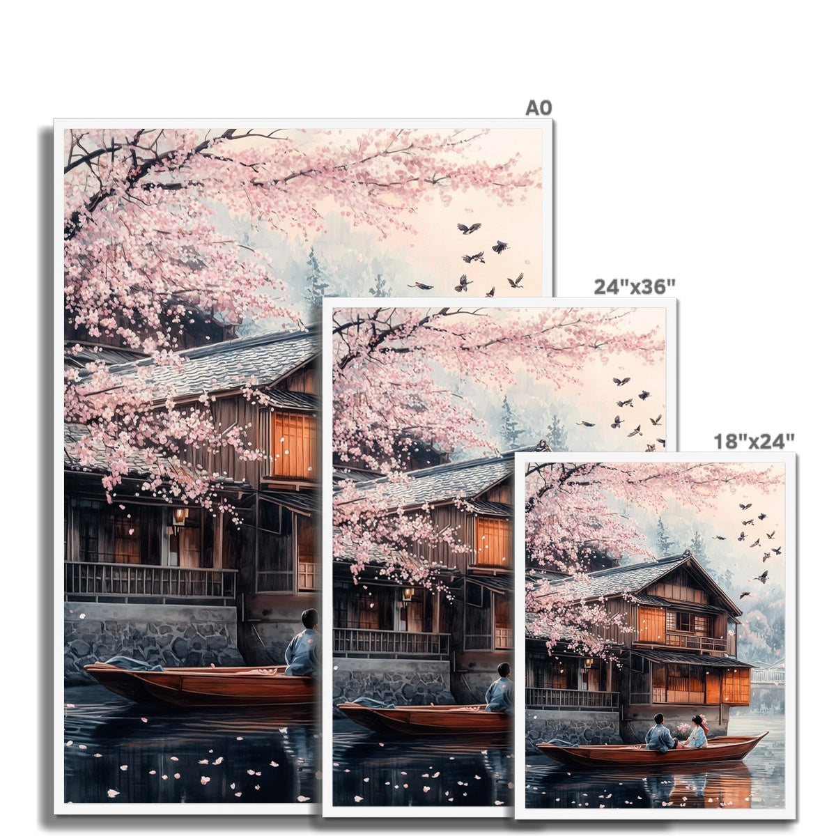 Jen Fargeot Creative | Japanese | Wall Art | Lovers on a Boat | Framed Print