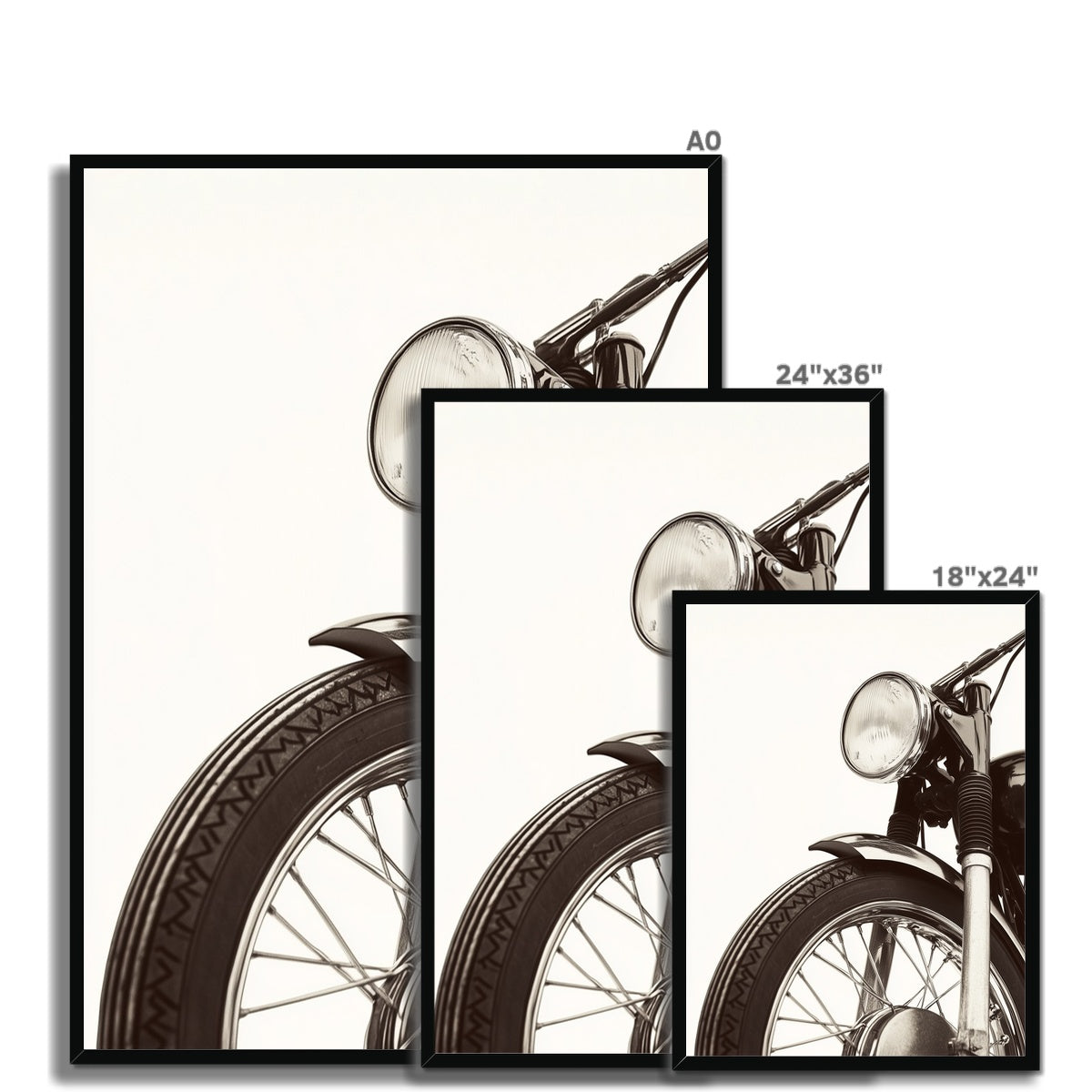 Jen Fargeot Creative | Black & White | Wall Art | Vintage Motorcycle | Framed Print
