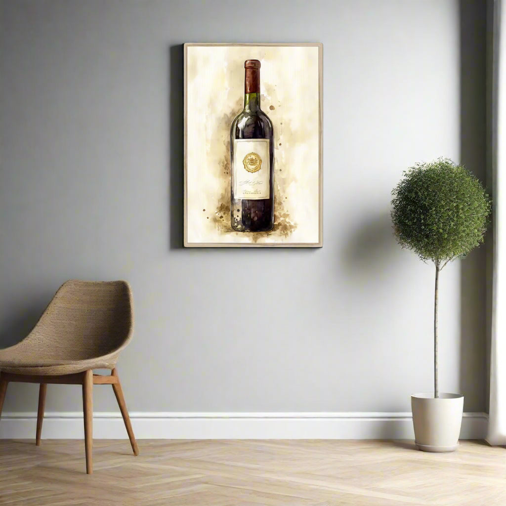 Jen Fargeot Creative | Watercolour | Wall Art | Vintage Wine | Framed Print