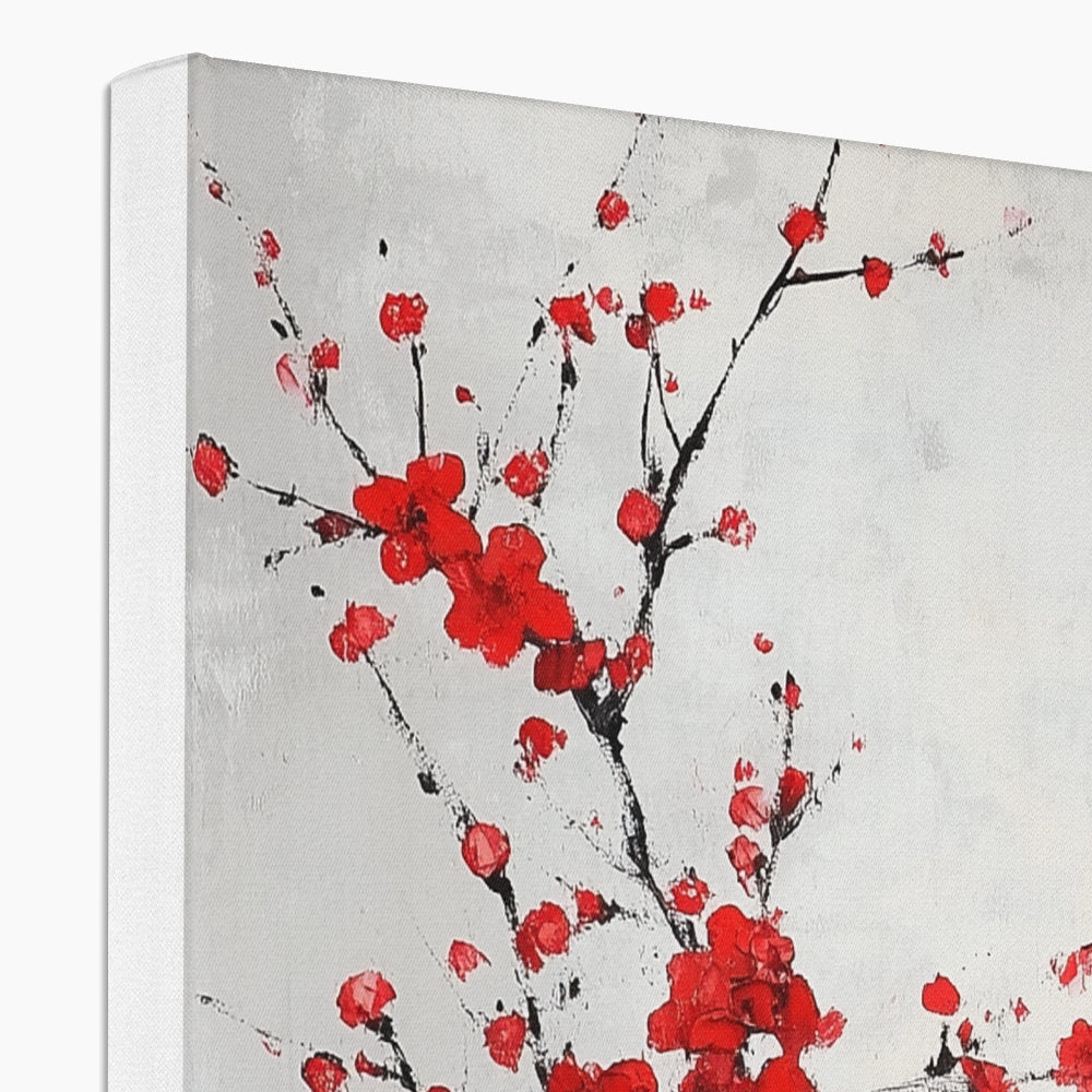 Jen Fargeot Creative | Japanese | Wall Art | Red Flowers in a Vase | Canvas