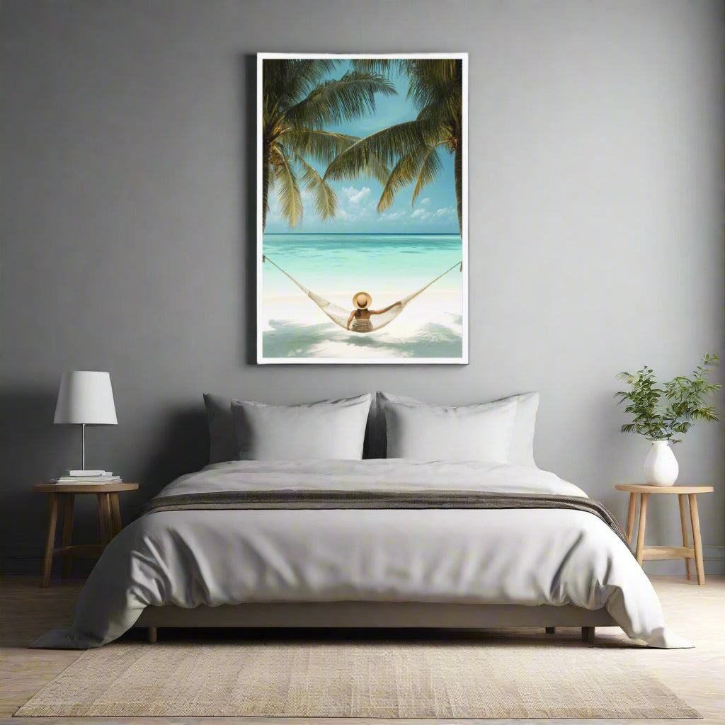 Jen Fargeot Creative | Beach | Wall Art | Underneath the Palm Trees | Framed Print