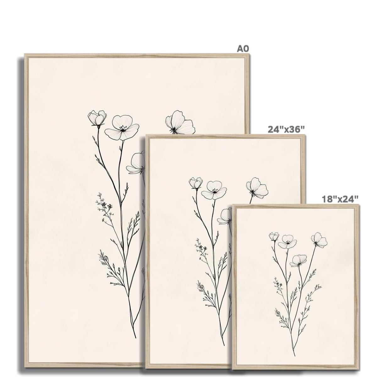 Jen Fargeot Creative | Botanical | Wall Art | Little Flower Bunch (2) | Framed Print