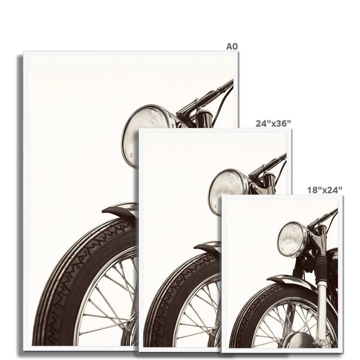 Jen Fargeot Creative | Black & White | Wall Art | Vintage Motorcycle | Framed Print