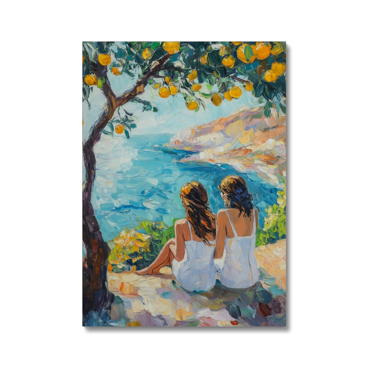 Jen Fargeot Creative | Mediterranean | Wall Art | Friendship Under The Lemon Tree (3) | Canvas