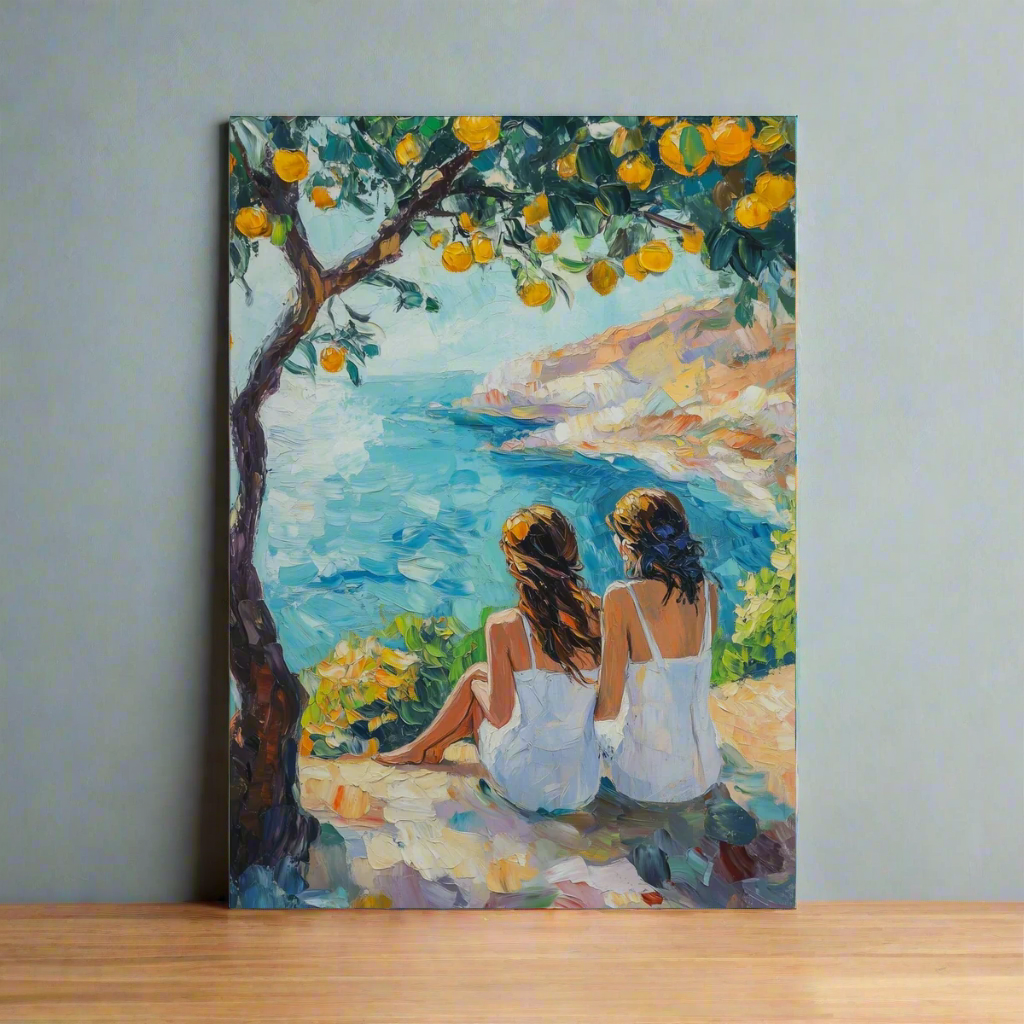 Jen Fargeot Creative | Mediterranean | Wall Art | Friendship Under The Lemon Tree (3) | Canvas