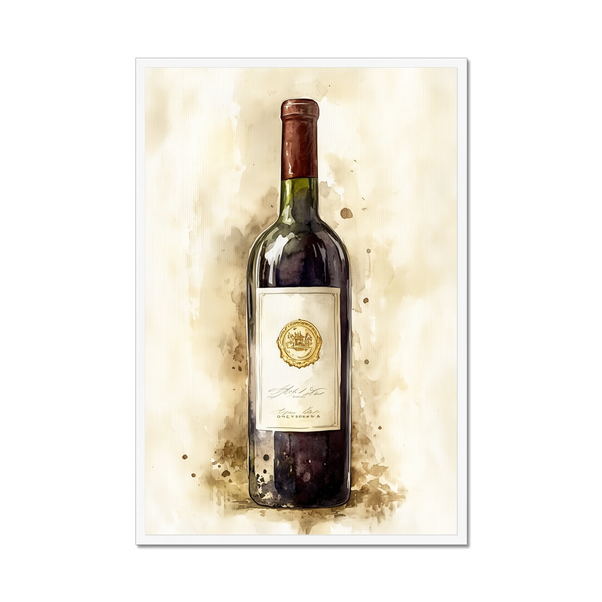 Jen Fargeot Creative | Watercolour | Wall Art | Vintage Wine | Framed Print