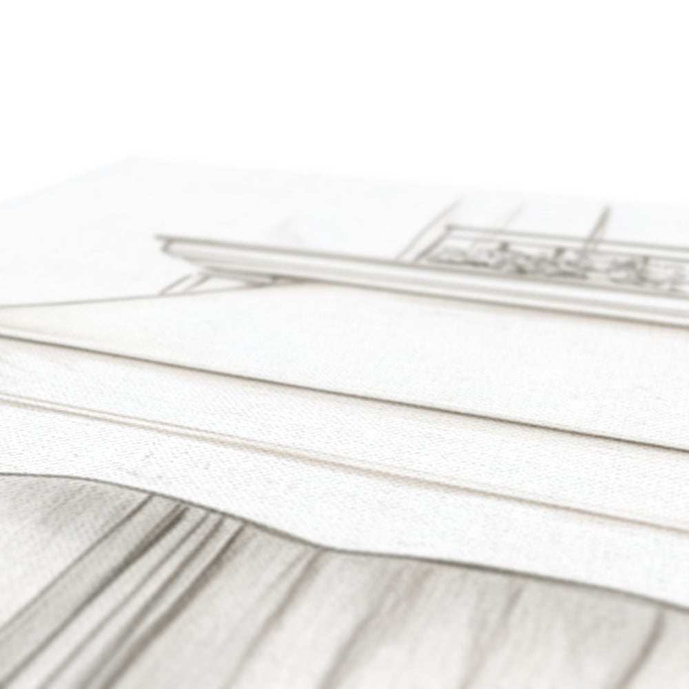 Jen Fargeot Creative | Pencil Drawing | Elegant Parisian Café (2) | Wall Art | Canvas