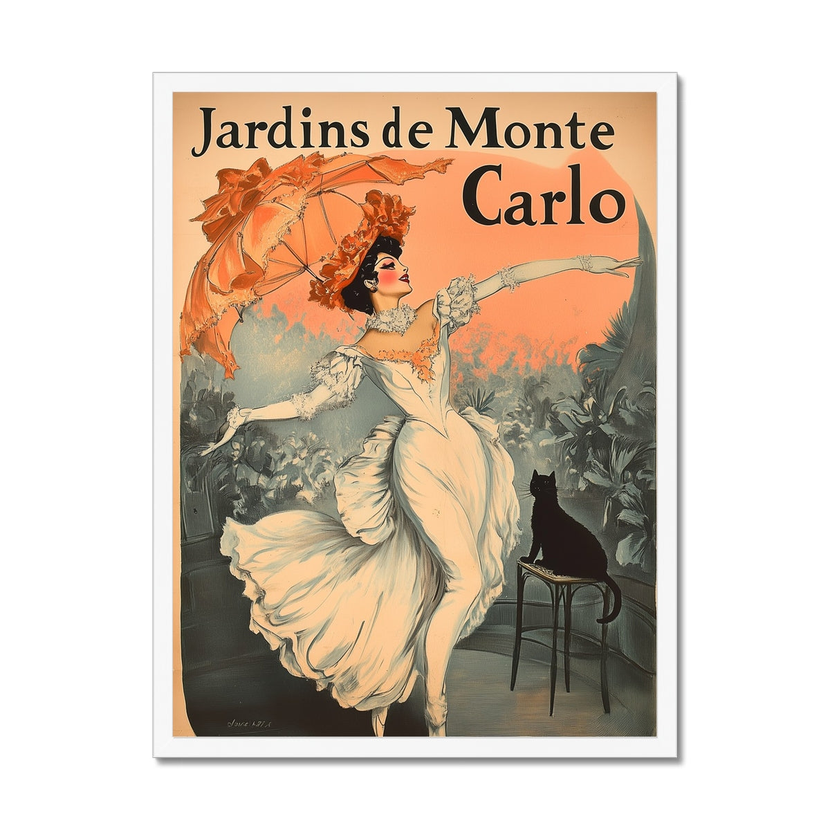 Jen Fargeot Creative | Vintage French | Wall Art | Jardins de Monte Carlo | Framed Print