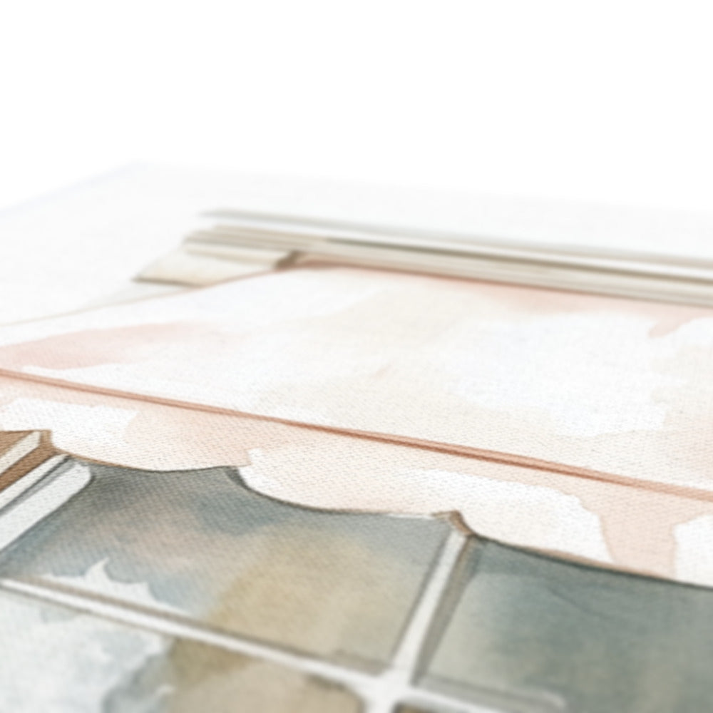 Jen Fargeot Creative | Watercolour | Parisian Café with Flower Pots | Wall Art | Canvas