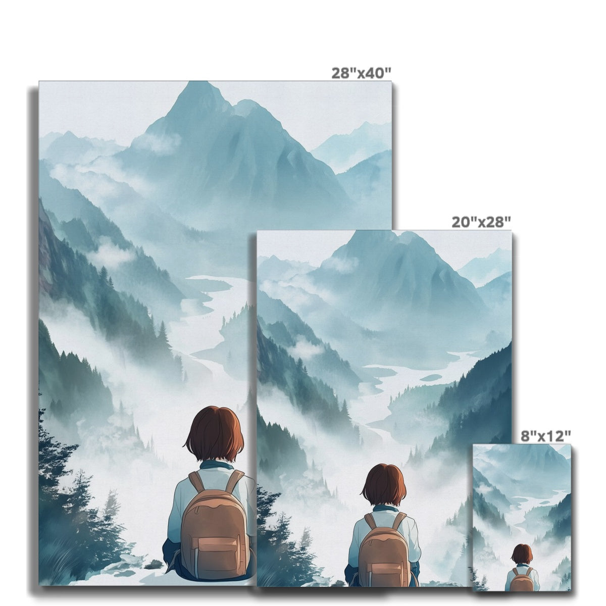 Jen Fargeot Creative | Children Watercolour | Wall Art | Girl on the Mountain Range