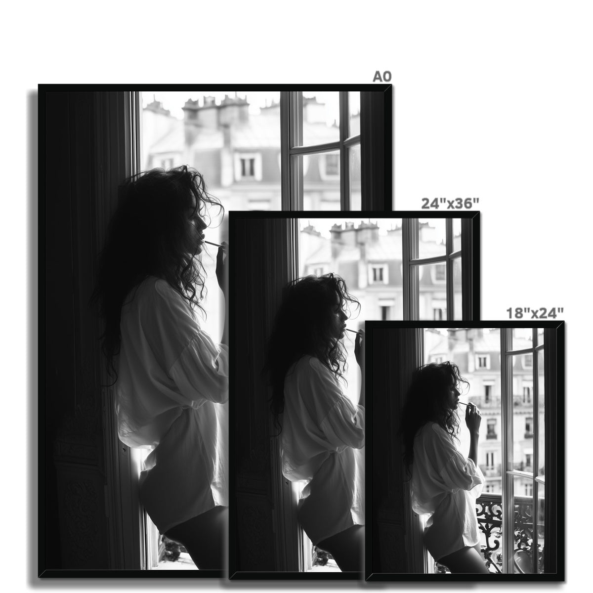 Jen Fargeot Creative | Black & White | Wall Art | At the Window | Framed Print