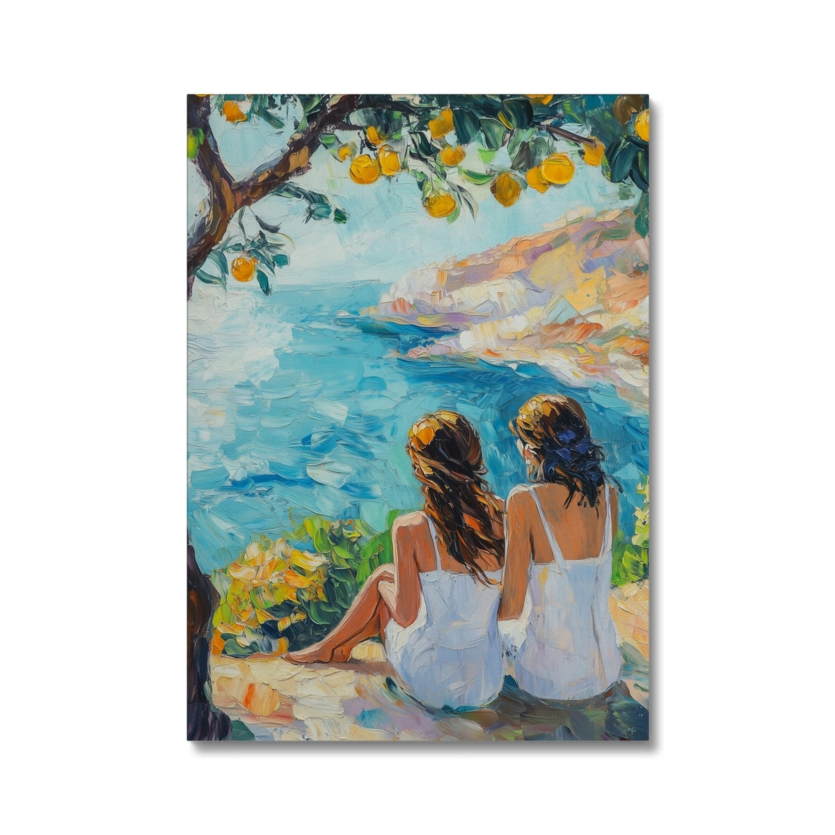 Jen Fargeot Creative | Mediterranean | Wall Art | Friendship Under The Lemon Tree (3) | Canvas