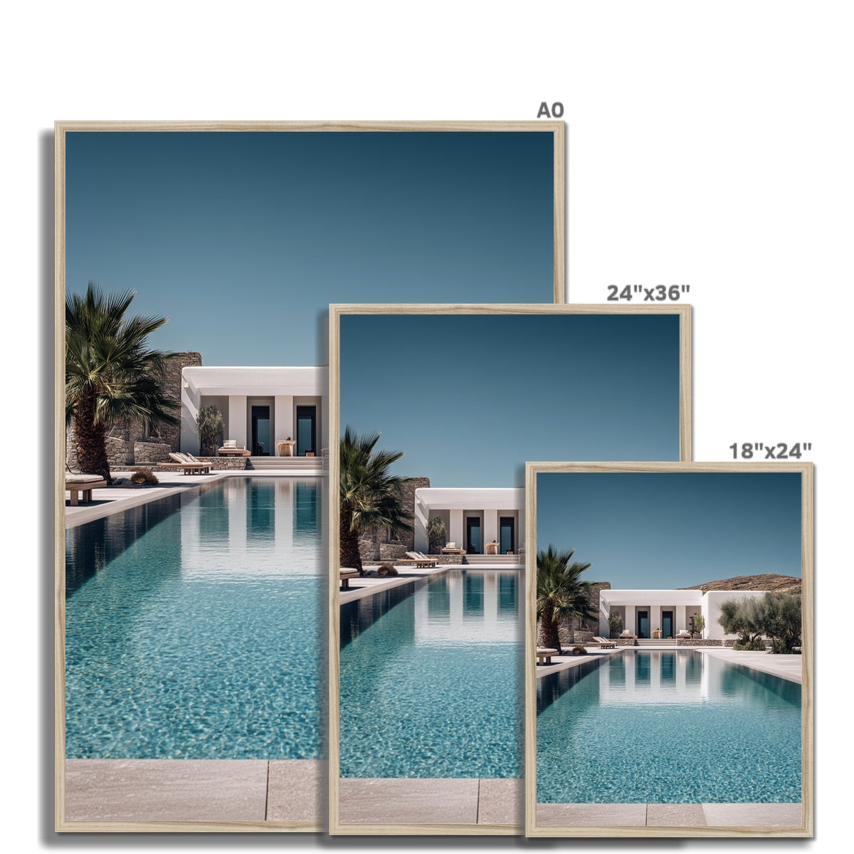 Jen Fargeot Creative | Mediterranean | Wall Art | A Mykonos Villa | Framed Print