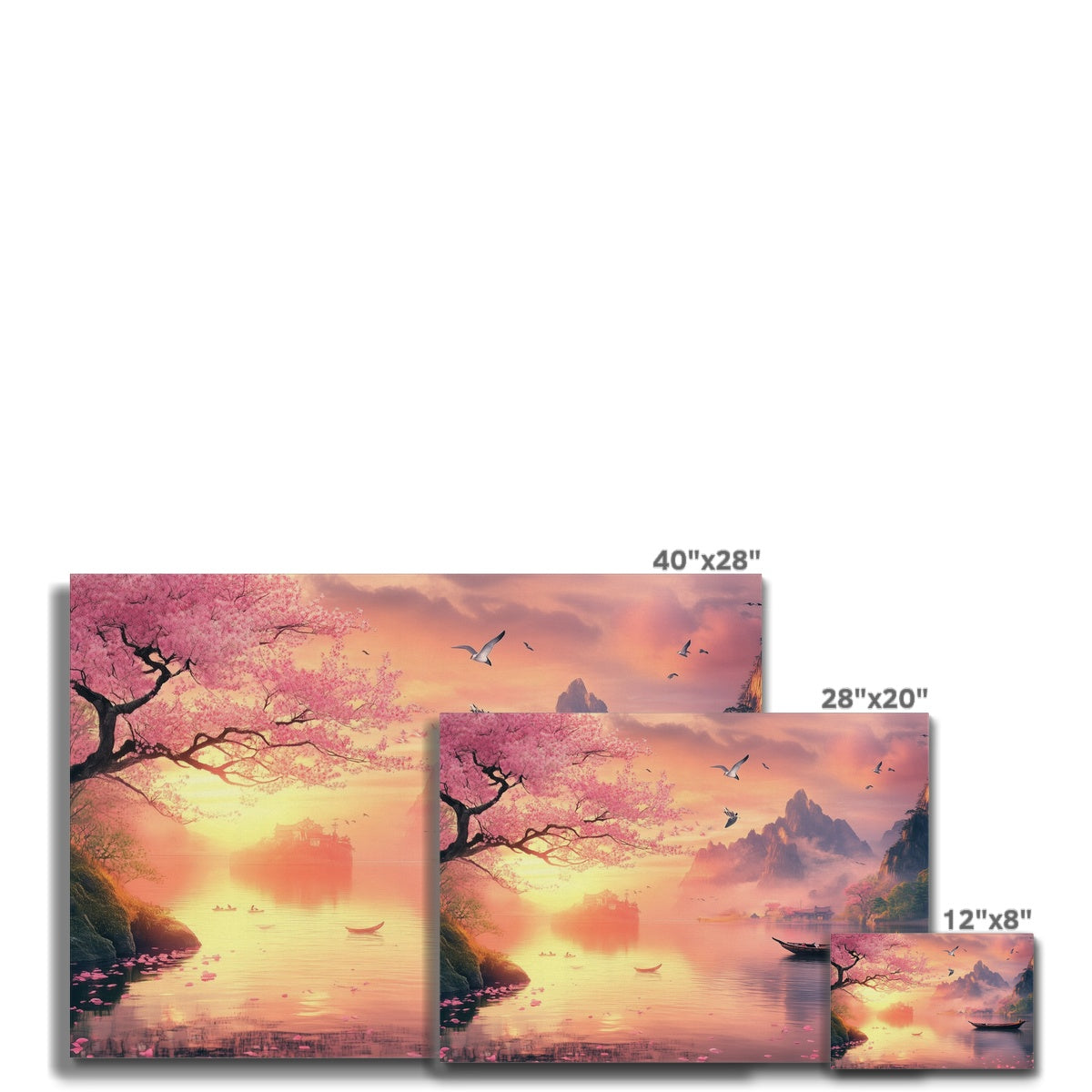 Jen Fargeot Creative | Japanese | Wall Art | The Cherry Blossom And The Skiff | Canvas