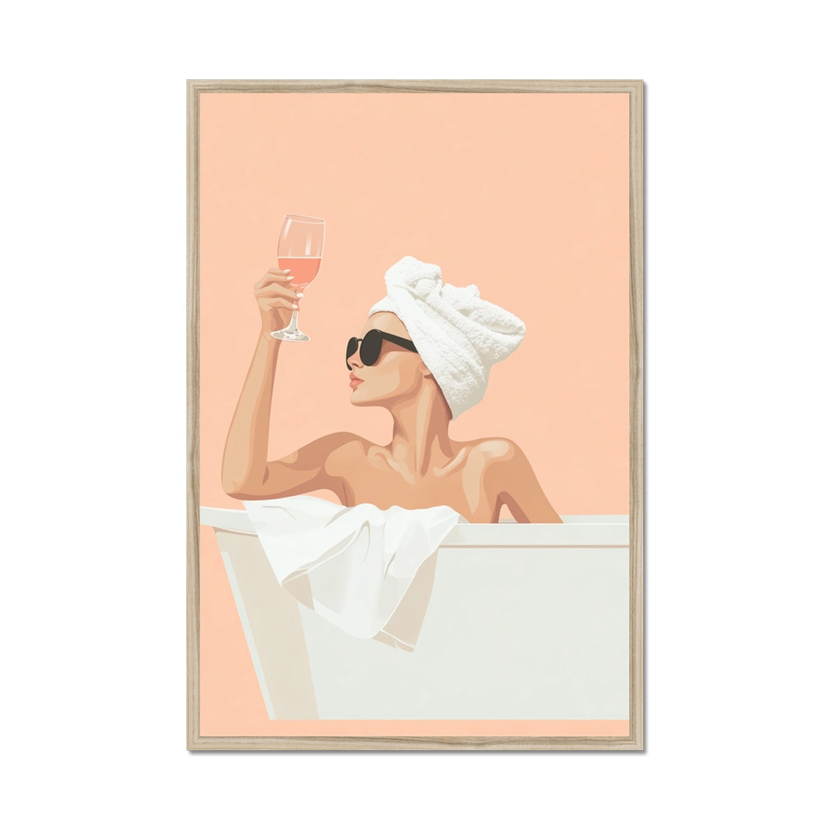 Jen Fargeot Creative | Quirky | Wall Art | Woman in the Tub | Framed Print
