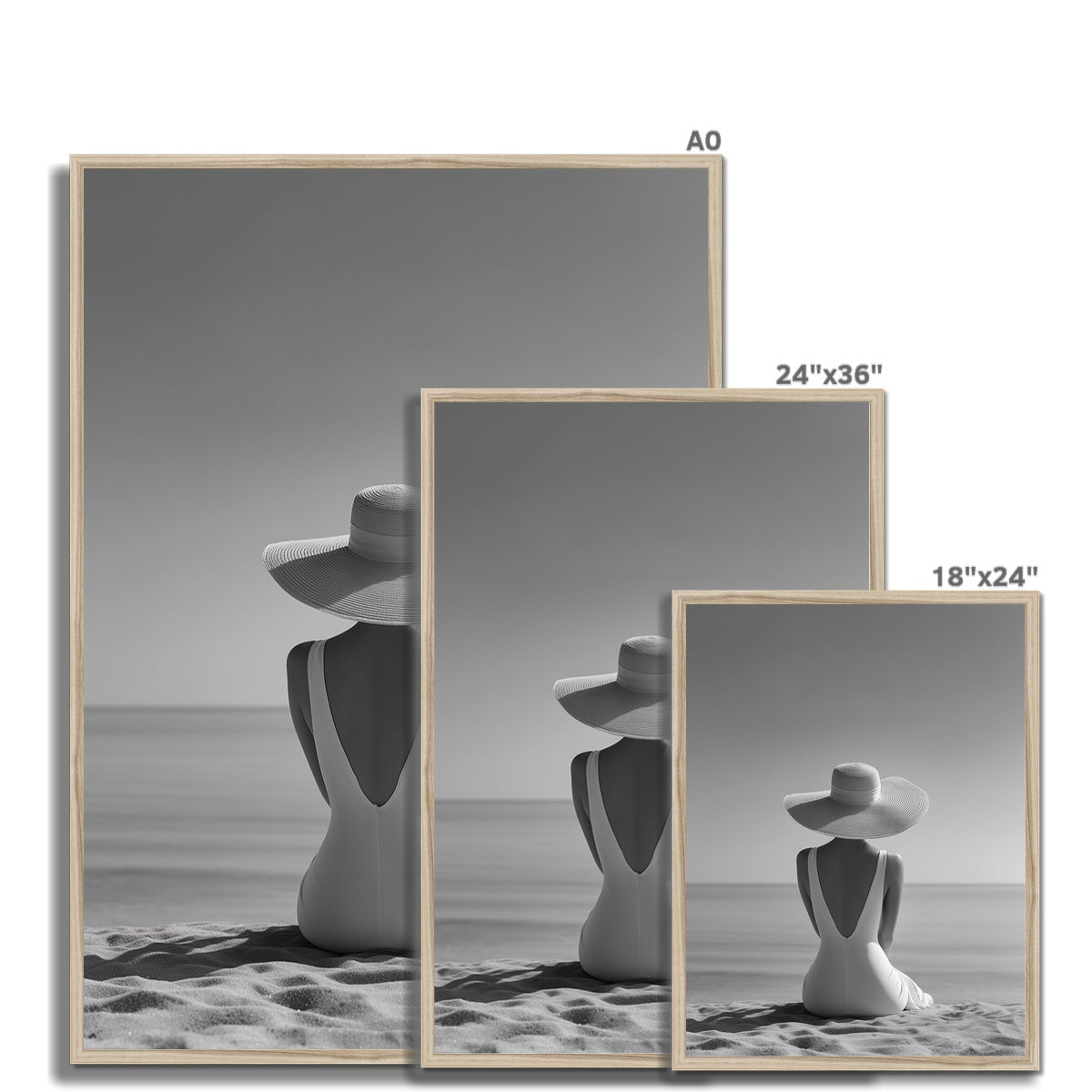 Jen Fargeot Creative | Black & White | Wall Art | Sitting on the Beach | Framed Print