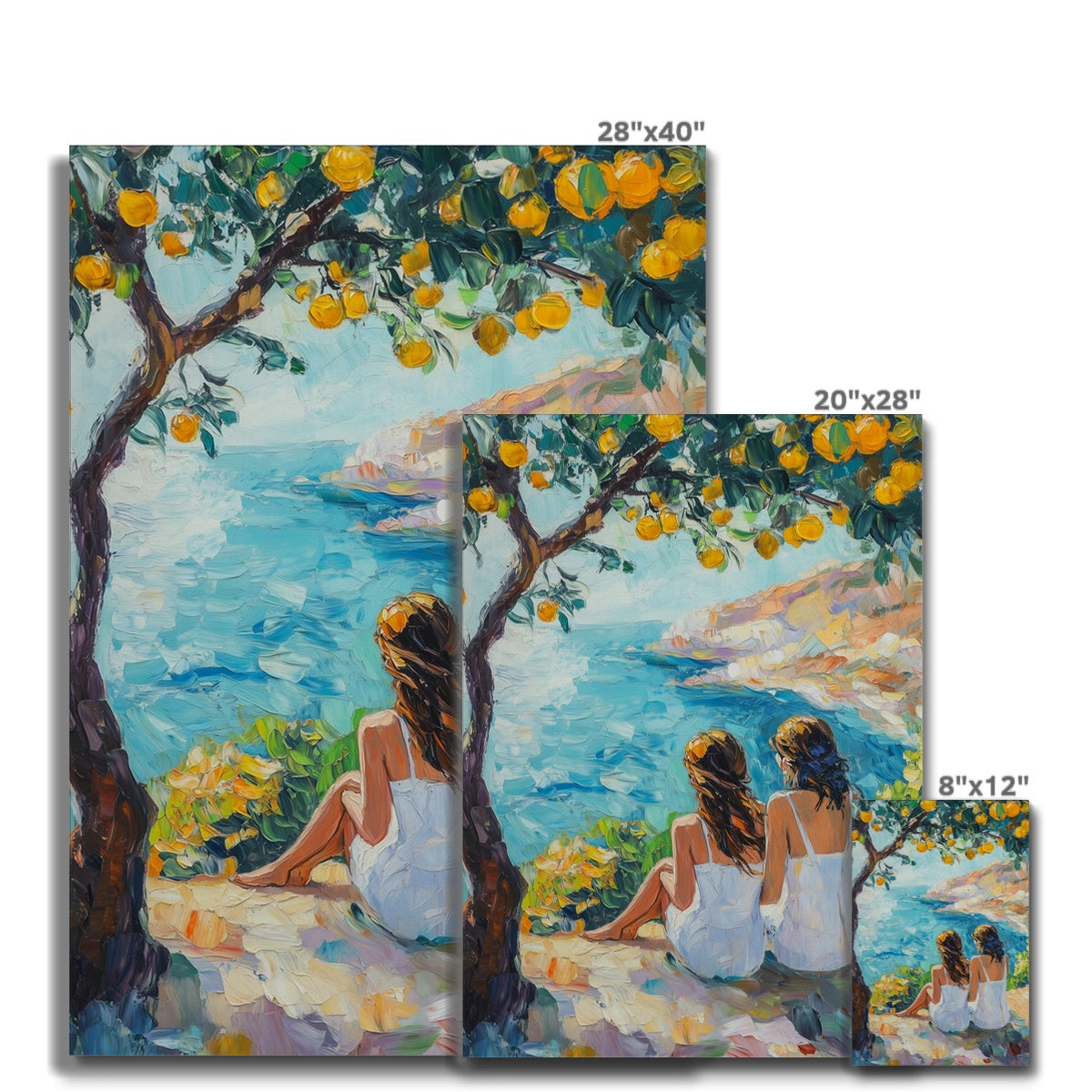Jen Fargeot Creative | Mediterranean | Wall Art | Friendship Under The Lemon Tree (3) | Canvas