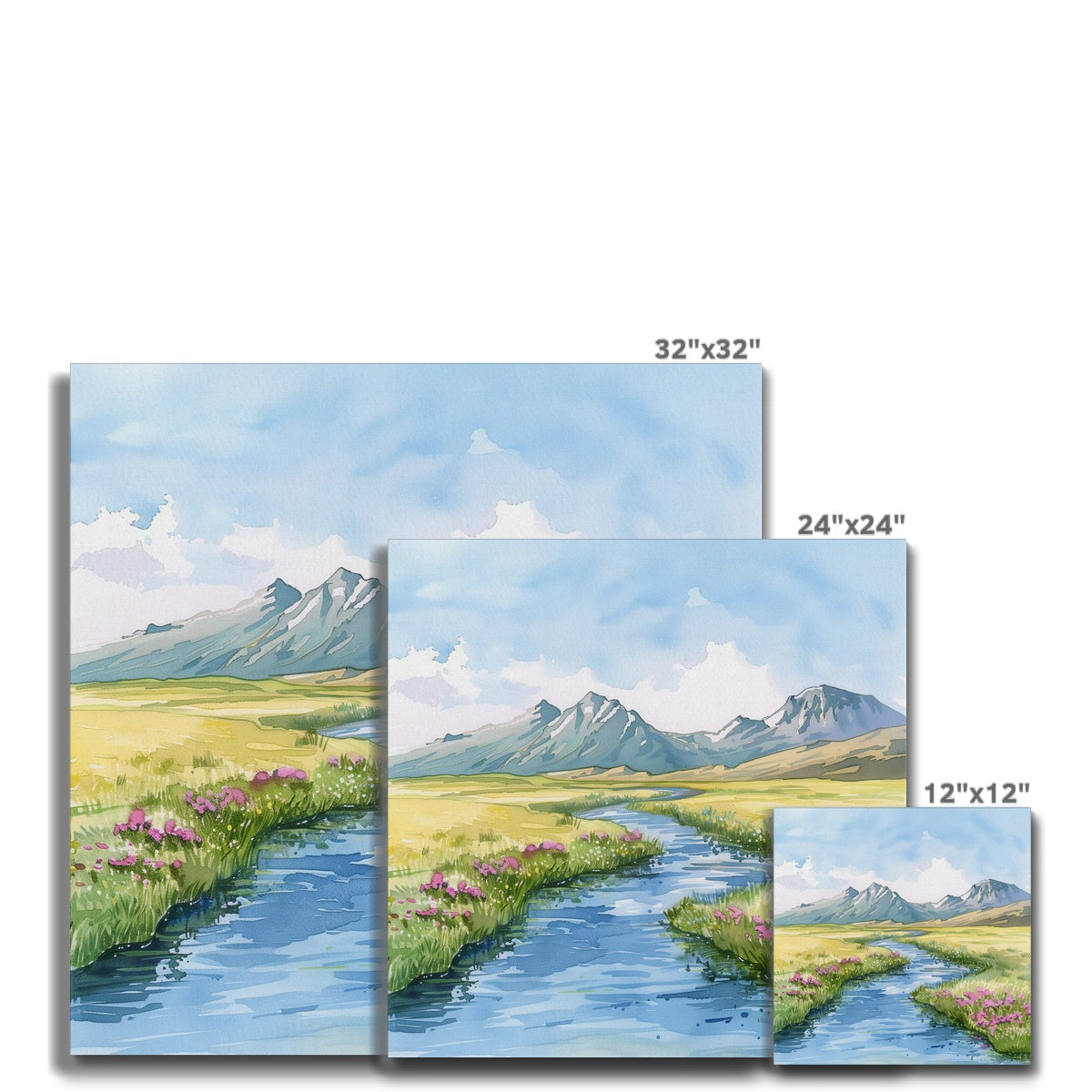 Jen Fargeot Creative | Children Watercolour | Wall Art | Small River | Canvas