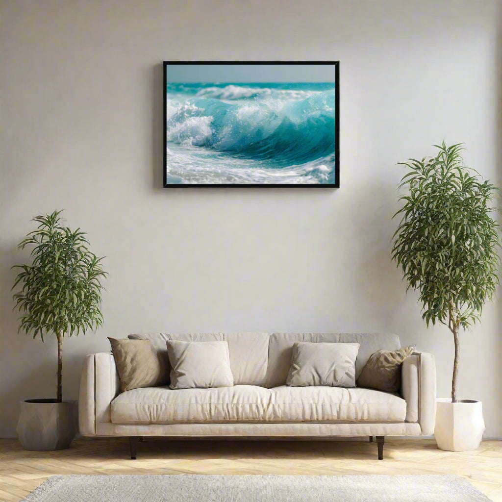 Jen Fargeot Creative | Beach | Wall Art | Crashing Waves (2) | Framed Print